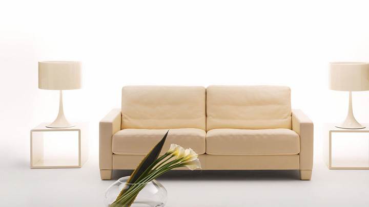 White Background And Lamps Side Of Sofa Set